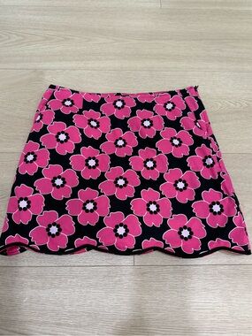Golfini Pink Floral Skort Size 0 Black Bright Flower Golf Tennis Skirt